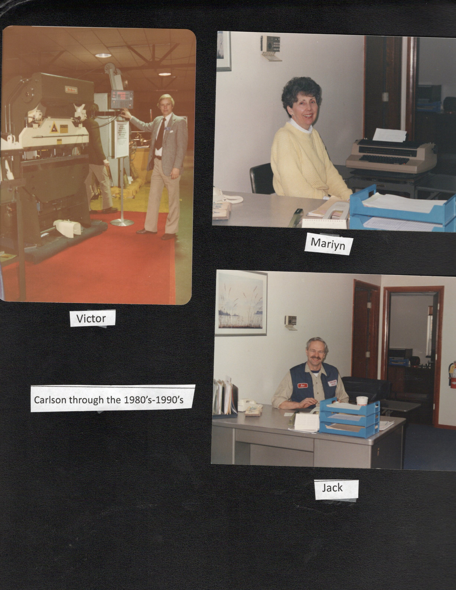 Carlson through the 1980s and 1990s: archive photos of Victor, Mariyn, and Jack